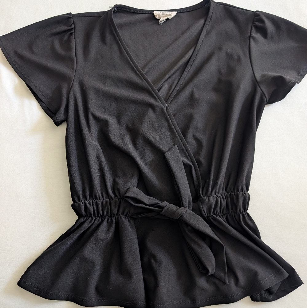 Elegant Black Wrap Top